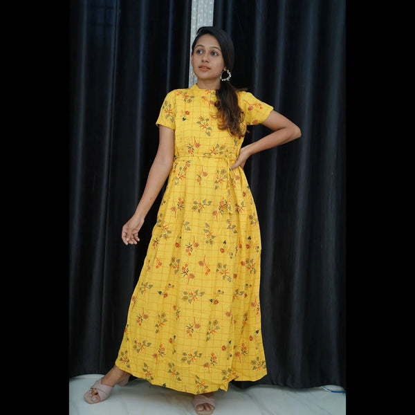 Motherhood, Meet Style: Long Frock for Expectant Moms - Kaithari Nesavu Sarees