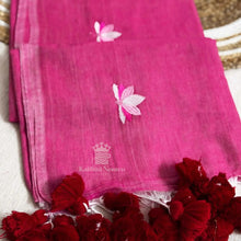 Pink Mul Cotton Handloom Lotus Embroidery Saree by Kaithari Nesavu – Soft, lightweight, and elegant summer saree at just ₹1099.