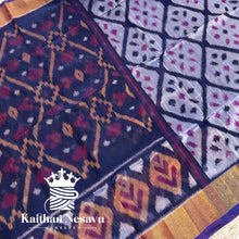 Pochampally Silk - Blue with Grey