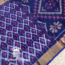 Pochampally Silk - Blue with Purple