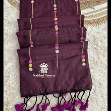 Purchase Brown Pure 120 Count Mul Cotton Saree with Floral Embroidery and Stylish Tassels - Light and Elegant Dailywear Saree ₹980 - Kaithari Nesavu