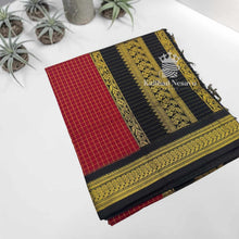 Premium Checked Peacock Design Pure Cotton Saree