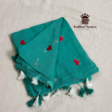 Premium Mul Cotton Saree with Heart Embroidery – Dual Pink Shade