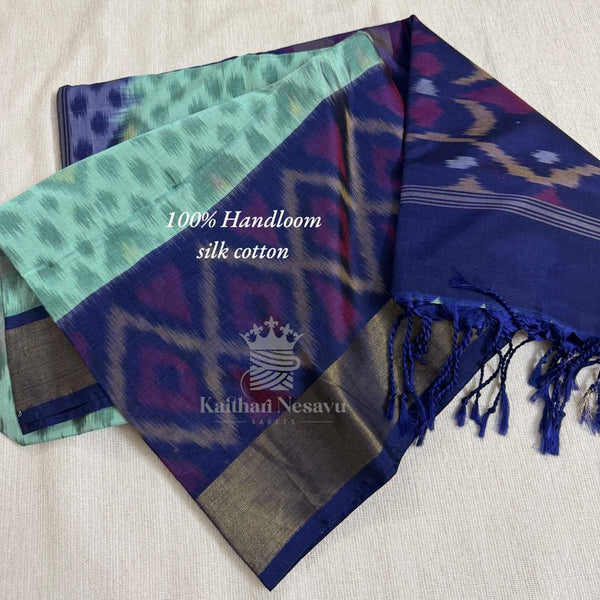 Pure Handloom Silk Cotton Saree – Pochampally Design | Lightweight Traditional Saree