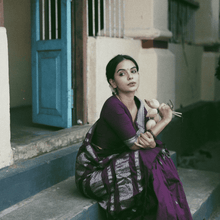 Sneha Series Purple Silver Zari : A Masterpiece from Kaithari Nesavu Sarees - perfect for photoshoot and Traditional wear
