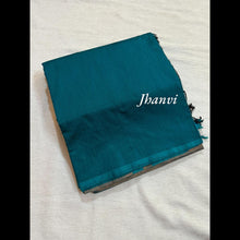 Teal Jhanvi Pure Cotton Saree with Copper Zari Pallu – Premium Soft Cotton Saree by Kaithari Nesavu with Matching Blouse, Perfect for Elegant Daily Wear.