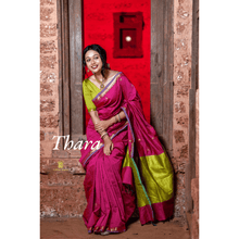 Kaithari Nesavu Thara: Golden Glamour Cotton Saree - Pink with Lemon Gold