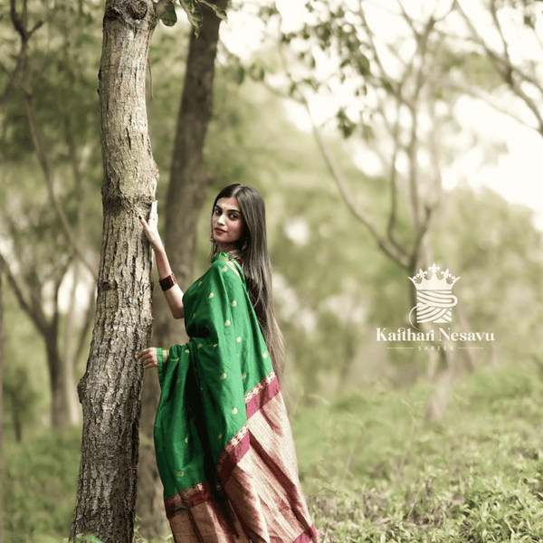 Thara Gold Zari Saree | Timeless Elegance & Craftsmanship - Kaithari Nesavu Sarees
