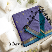 Kaithari Nesavu Thara: Golden Glamour Cotton Saree - Lavender with Sumathi Green