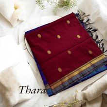 Kaithari Nesavu Thara: Golden Glamour Cotton Saree - Maroon Saree