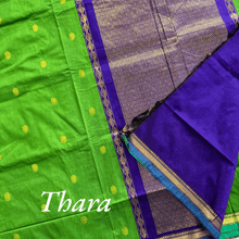 Kaithari Nesavu Thara: Golden Glamour Cotton Saree - Parrot Green  Saree