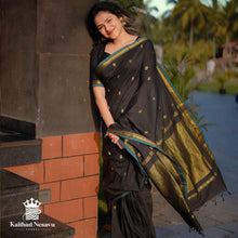 Thara: Where Tradition Meets Glamour - Gold Zari Saree - Self Black Saree