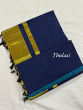 Thulasi Pure Cotton Saree with Gold Pallu and Contrast Border - Kaithari Nesavu Sarees