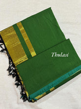 Thulasi Pure Cotton Saree with Gold Pallu and Contrast Border - Kaithari Nesavu Sarees