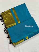 Thulasi Pure Cotton Saree with Gold Pallu and Contrast Border - Kaithari Nesavu Sarees
