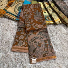 Chanderi Cotton Kalamkari Print Saree with Contrast Blouse