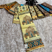 Chanderi Cotton Kalamkari Print Saree with Contrast Blouse