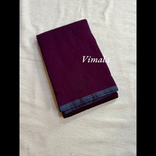 Vimala pure cotton saree in red wine with contrast pallu and matching pallu color blouse – elegant handloom cotton saree for festive and office wear from Kaithari Nesavu.