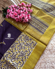 Violet Ghicha Tussar Saree with Digital Prints – Rich Semi-Handloom Drape by Kaithari Nesavu, Perfect for Traditional Events & Gifting.
