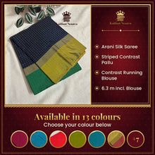 Arani Silk Sarees by Kaithari Nesavu Sarees – available in 13 colours