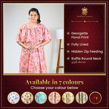 Georgette Floral Print Maternity Feeding Dress | Hidden Zip – available in 7 colours