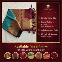 Kanchi Semi-Silk Sarees for Diwali | Kaithari Nesavu – available in 7 colours