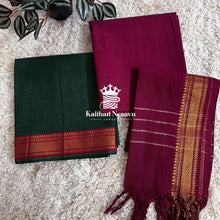 Mangalgiri Cotton chudidhar set -Bottleneck green with classic maroon - Buy Now 