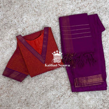 Mangalgiri chudi set - orange with puurple - Available online
