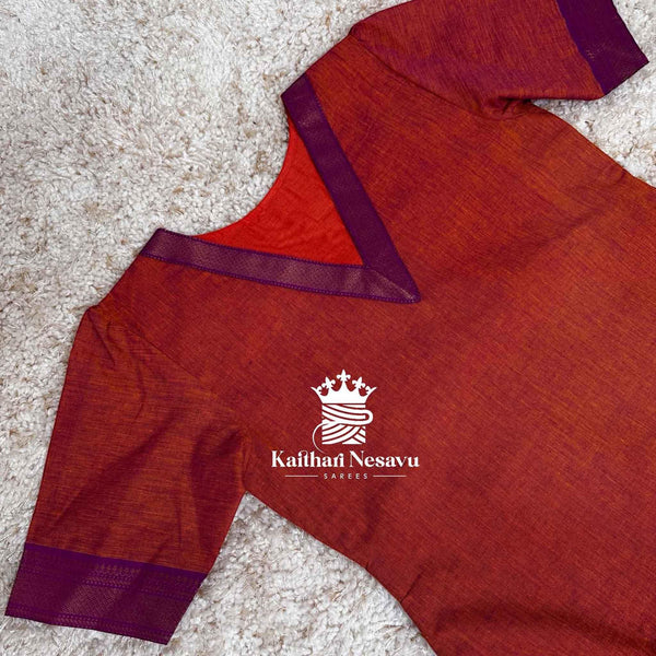 Mangalagiri salwarset - orange with purple