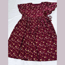 Full view of maroon rayon cape maternity dress with frock length design – Vineshu