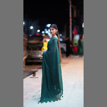 New Launch 🌿 Plain Mul Cotton Sarees – Bottle Green | No Blouse Piece | Kaithari Nesavu