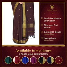 Nayanthara-Inspired Violet Colour Saree by Kaithari Nesavu – Handloom Elegance – available in 7 colours