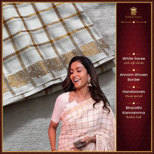 Bharathi Kannamma Roshni White Saree with Annam Border – Onam Special Collection – Kaithari Nesavu