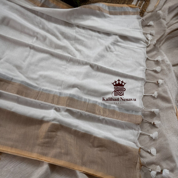 Onam special cotton saree with tassels