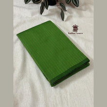 Parrot Green Vairaoosi Arani Soft Silk Saree with elegant copper zari border