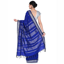 Cotton saree in Pepsi blue with butta and Kolam zari design
