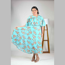 Georgette Floral Print Maternity Feeding Dress | Hidden Zip