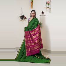 Madhavi Semi Handloom Saree : Gold and Cotton Perfection