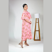 Georgette Floral Print Maternity Feeding Dress | Hidden Zip
