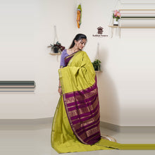Madhavi Semi Handloom Saree : Gold and Cotton Perfection
