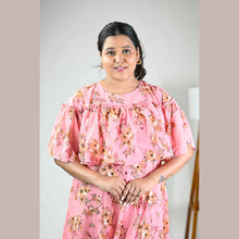 Georgette Floral Print Maternity Feeding Dress | Hidden Zip