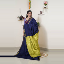 Madhavi Semi Handloom Saree : Gold and Cotton Perfection