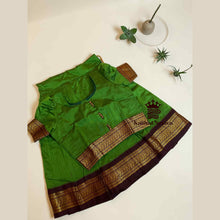 Traditional Kids Pavadai Sattai | Handloom Cotton Skirt & Top for Girls (1-2 Years)