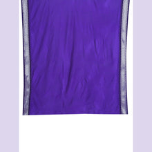 Purple fabric with silver border on a light purple background