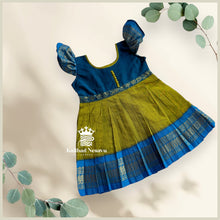 Premium Semi-Handloom Cotton Kids Frock – Contrast Designer New Year & Pongal