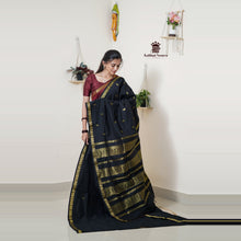 Madhavi Semi Handloom Saree : Gold and Cotton Perfection