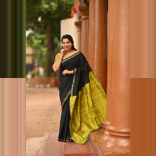 Madhavi Semi Handloom Saree : Gold and Cotton Perfection