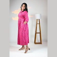 Rayon Floral Print Maternity Feeding Dress Material | Both Side Feeding | Sizes M–XXL