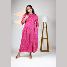 Rayon Floral Print Maternity Feeding Dress Material | Both Side Feeding | Sizes M–XXL