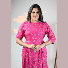 Rayon Floral Print Maternity Feeding Dress Material | Both Side Feeding | Sizes M–XXL